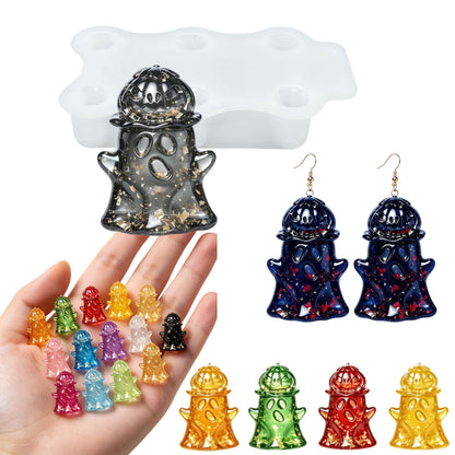 4‑Cavity Mini Ghost Epoxy Casting Mold for DIY Earrings Z0259