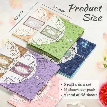 96 Sheets Scrapbook Supplies & Junk Journal Supplies Set - Textured Paper & Mesh Fabric for Scrapbooking, Journaling, Collage, Vision Board, Card Making (3.9x5.5 Inch)