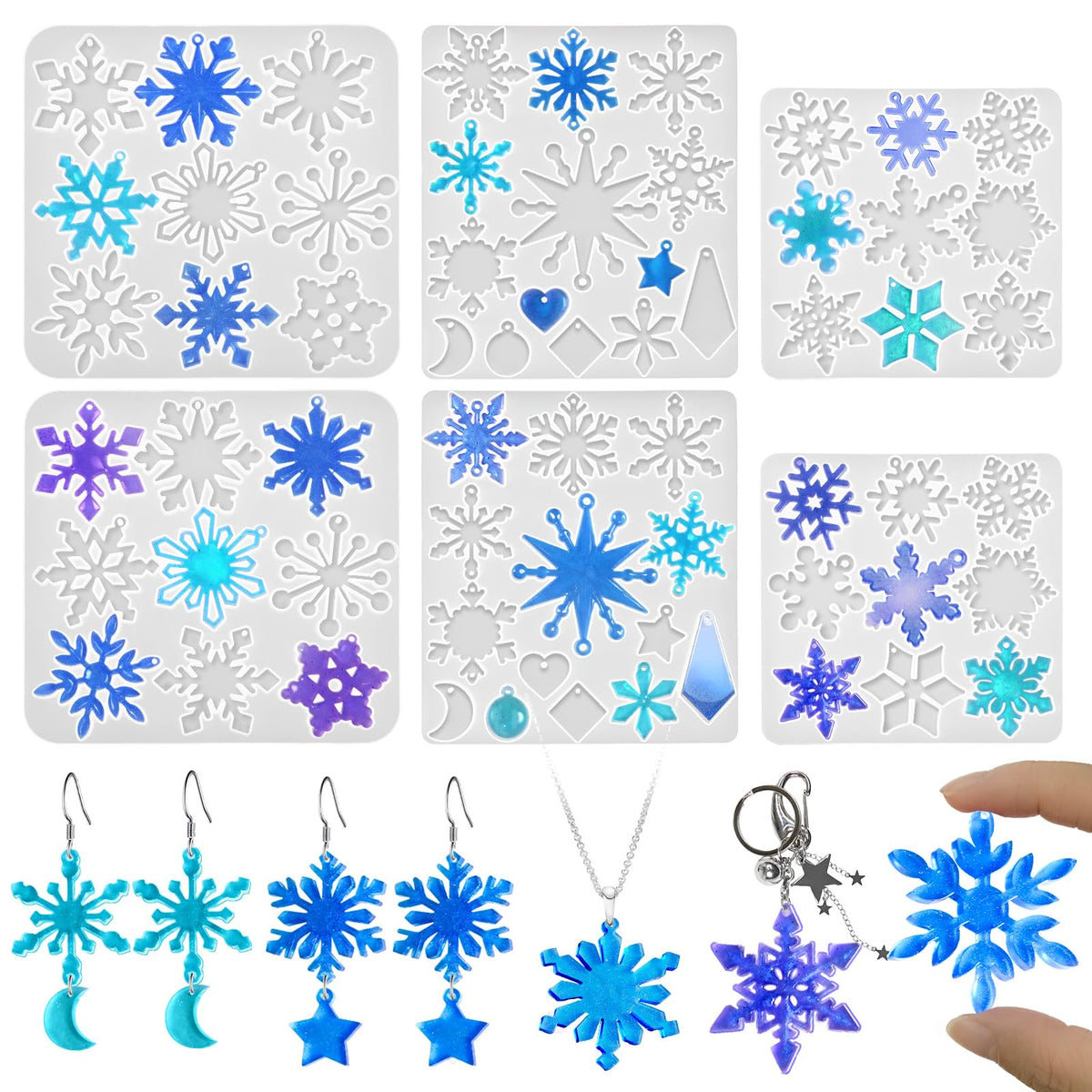 Resin Earring Molds, Set of 4 Style Silicone Earring Molds