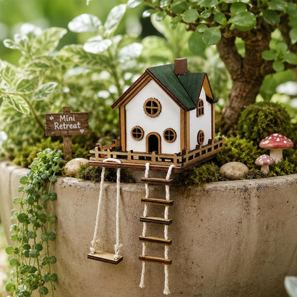 Timberwood Mini Treehouse for Indoor Plant Pots, Fairy Gardens
