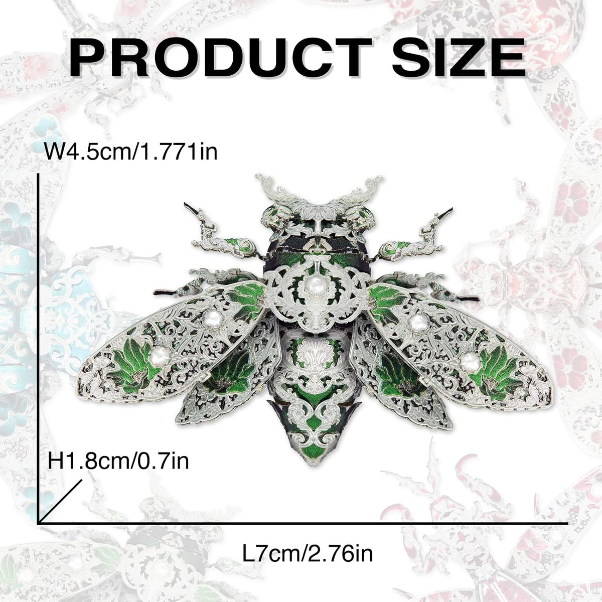 Piececool Metal 3D Puzzles for Adults, Cicada 3D Model Building Kits Insect Themed Animal Fashion Brooch Assembling DIY Crafts Creative Gifts