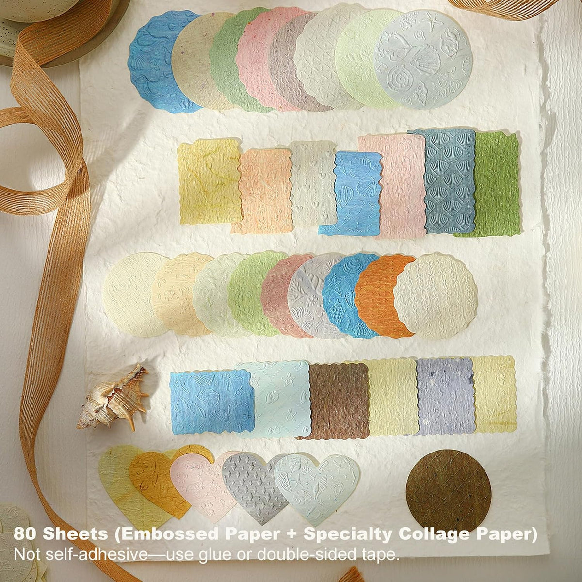 80 Sheets Textured Collage Paper for Scrapbooking and Journaling