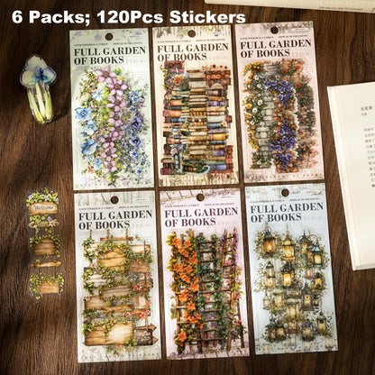 120 Pcs Floral Garden Stickers for Scrapbooking and Journaling