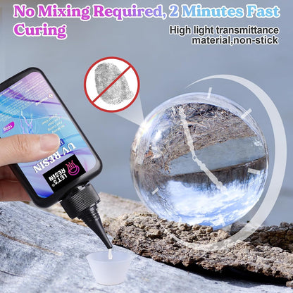 LET'S RESIN UV Resin, 200g High Viscosity Resin for Crafts, Doming, Coating