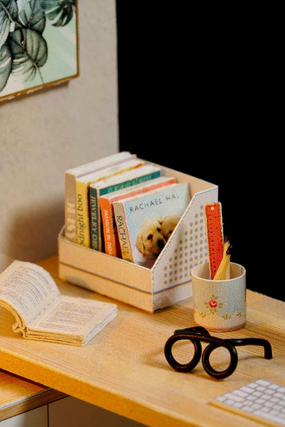 CUTEROOM DIY Doll Room Miniature Furniture Wooden House Kit-Study Room