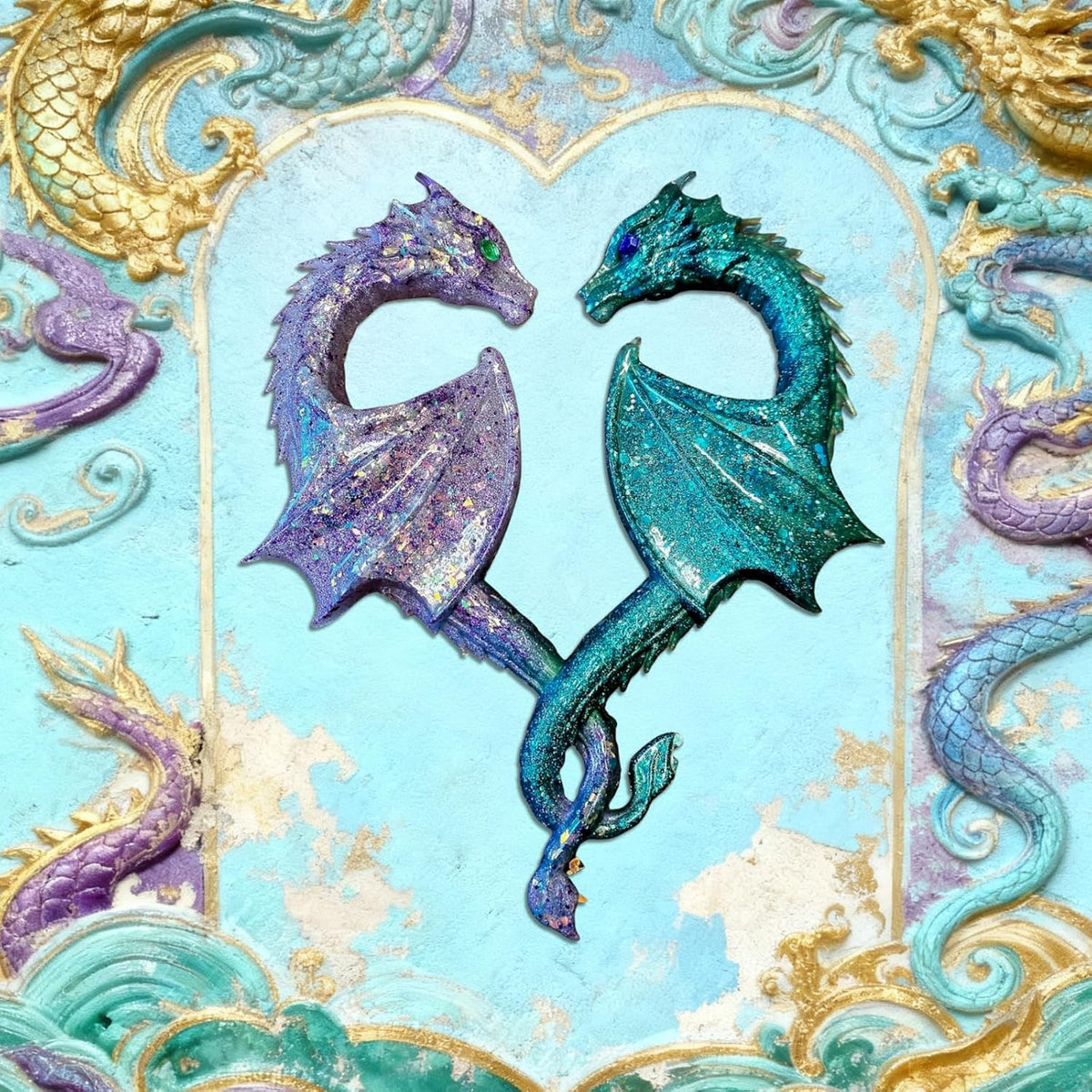 3D Heart Dragon Silicone Mold for Epoxy/UV Resin Casting DIY Craft Decors