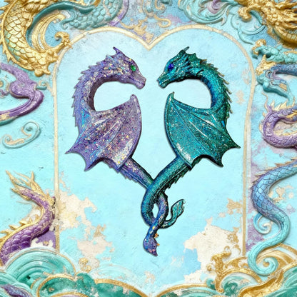3D Heart Dragon Silicone Mold for Epoxy/UV Resin Casting DIY Craft Decors