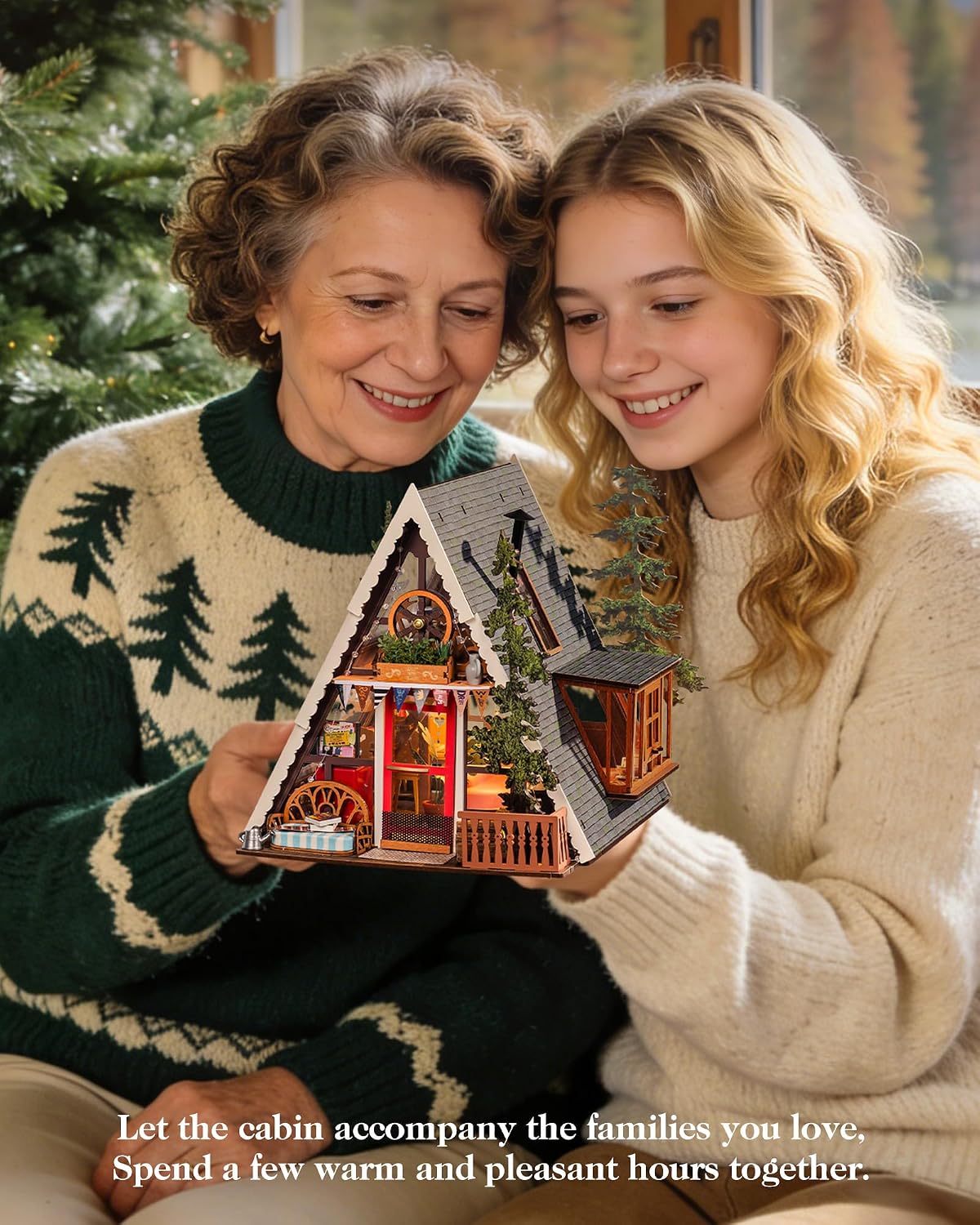Rolife DIY Miniature Forest Tiny House Kit-A-Frame Cabin with LED Lights