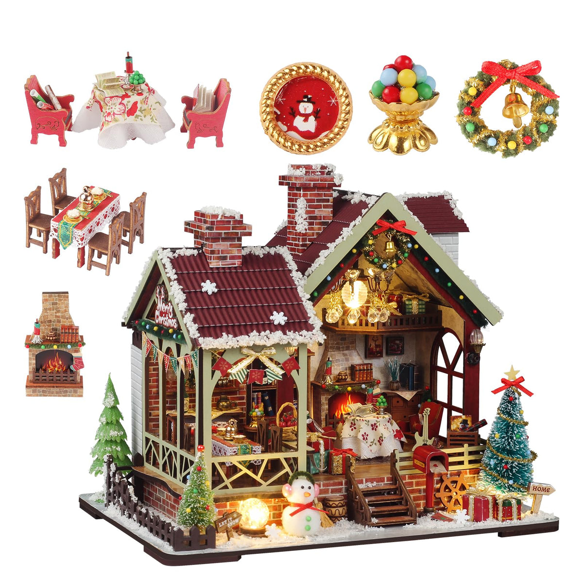 OZJAY Miniature House Kit for Adults, Mini House Kit with LED
