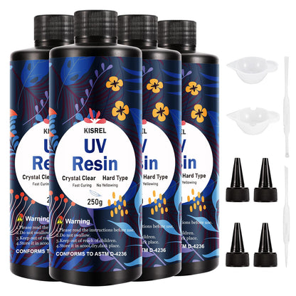 KISREL UV Resin 1000g, Upgraded Hard Crystal Clear UV Epoxy Resin