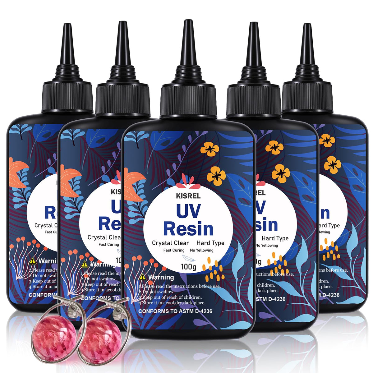 KISREL UV Resin 300g, Hard Type UV Resin Kit for Craft Jewelry Making