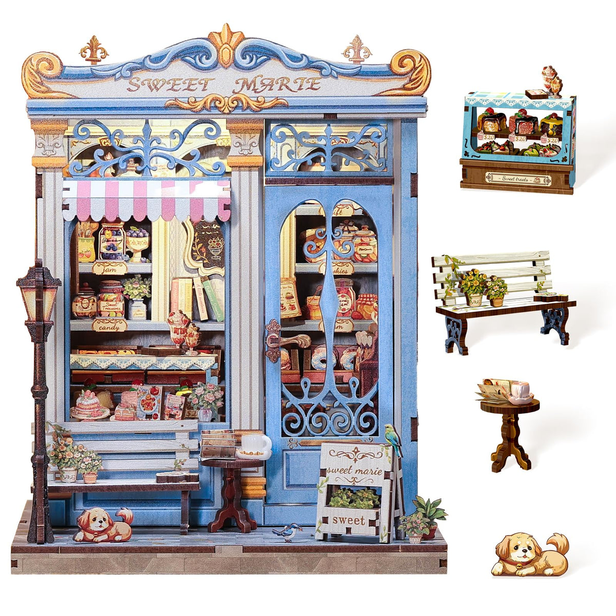 Cutefun Book Nook Kits for Adults, DIY Miniature House Kit Coffee Shop