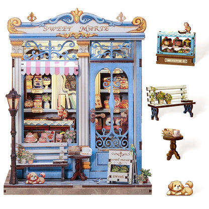Cutefun Book Nook Kits for Adults, DIY Miniature House Kit Coffee Shop