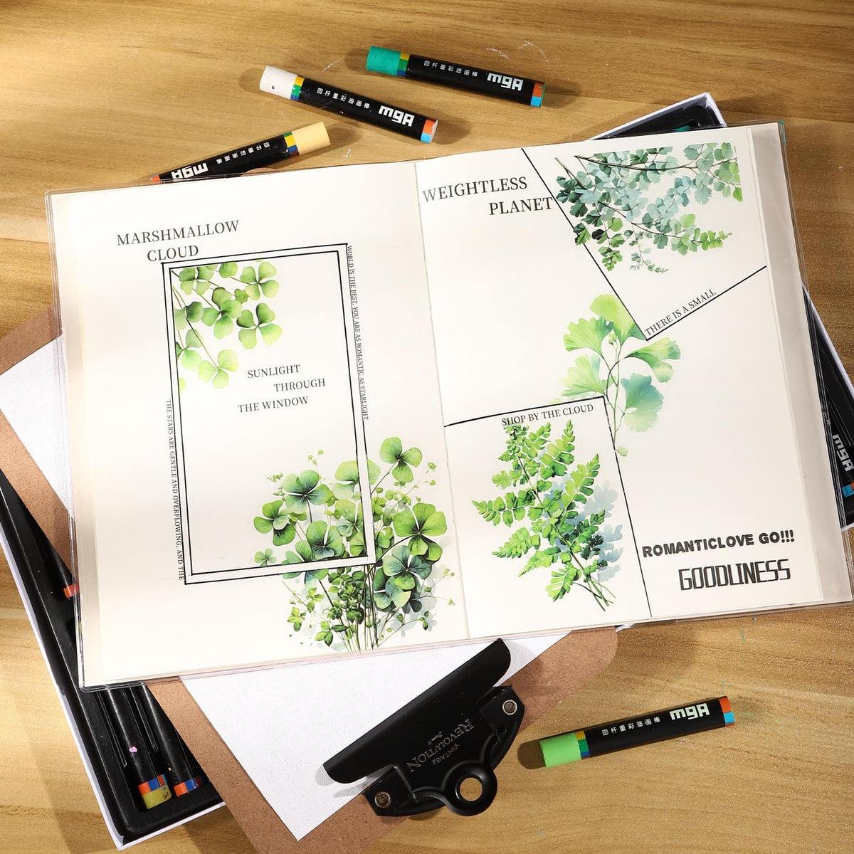 120 Pcs Botanical Leaf Stickers for Scrapbooking and Journaling