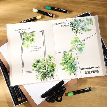 120 Pcs Botanical Leaf Stickers for Scrapbooking and Journaling