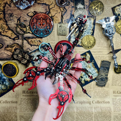 Metalkitor Scorpion 3D Metal Puzzles Kits for Adults Teens – 454 Pcs – Mechanical Assembly Models – 4 Hours to Build – Ideal for Gifts and Decorations (Red and Black)