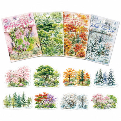 24 Sheets PET Die-Cut Stickers for Journaling, 6 Theme Packs