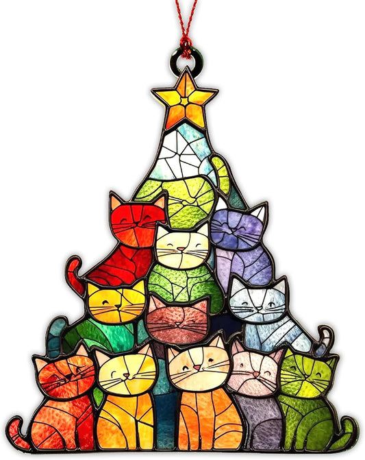Funny Cat Christmas Ornaments 2026, Cat Lover Gifts for Women, Colorful Cats Ornament for Christmas Tree, Christmas Ornament, Cute Cats Ornaments, Black Cat Ornament, Orange Cat Ornament