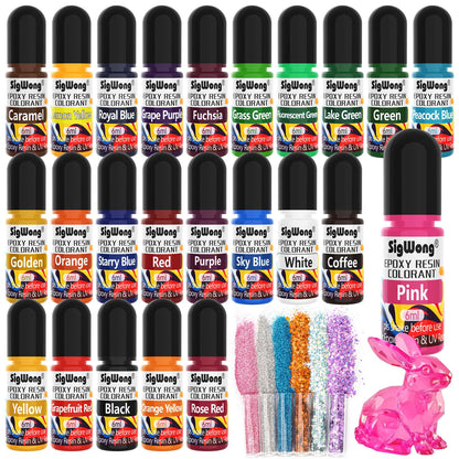 Epoxy Resin Pigment - 16 Colors Translucent Resin Colorant, Highly Concentrated Resin Dye for DIY Jewelry Making, AB Resin Coloring - 10ml
