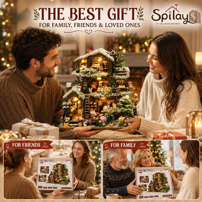 Spilay DIY Miniature House Kit for Adults, Tree Dollhouse Building Kit