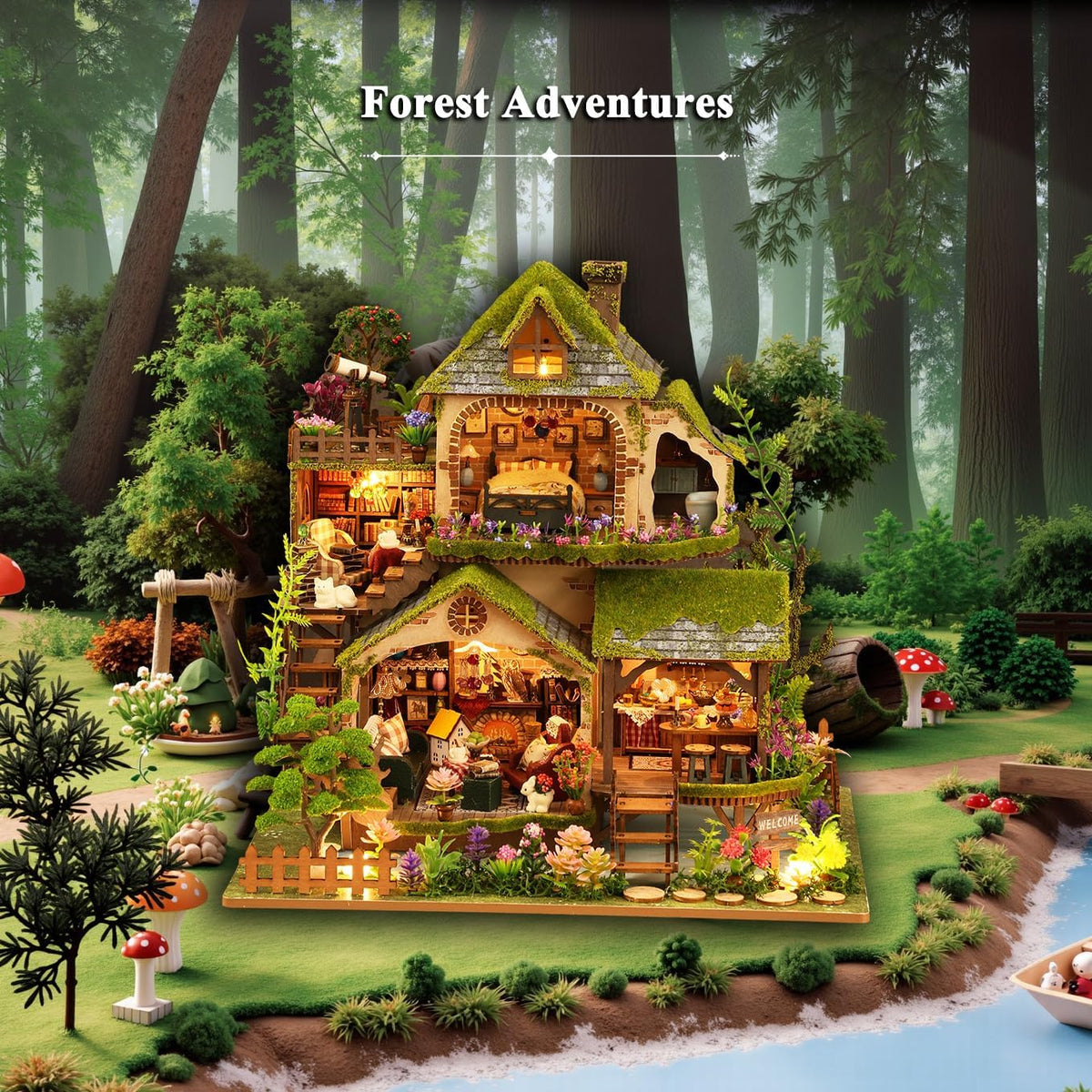 RHZN Miniature House Kit, Miniature Kit, Mini House Building Kit for Adult
