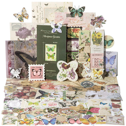 YagCu Scrapbook Kit for Beginners, Aesthetic Junk Journal Supplies, Scrapbooking and Journaling Materials, Bullet Journals Stationery, Planner DIY Arts Craft Paper, Women Adults
