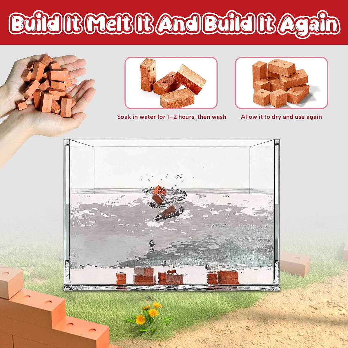 Mini House Building Kit for Kids 8+, Tiny Home with Real Bricks & Tiles