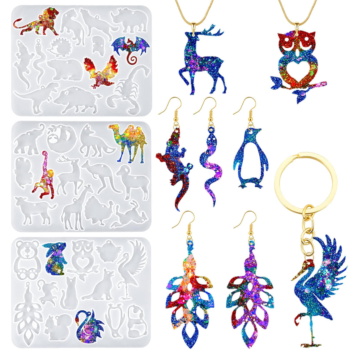 YODOYO Resin Earring Molds 3pcs Ocean Marine Life Jewelry Resin Molds