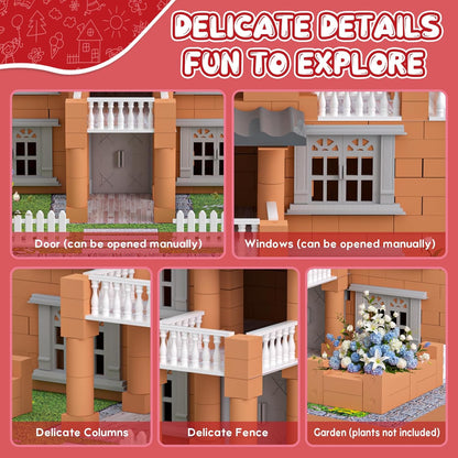 Mini House Building Kit for Kids 8+, Tiny Home with Real Bricks & Tiles