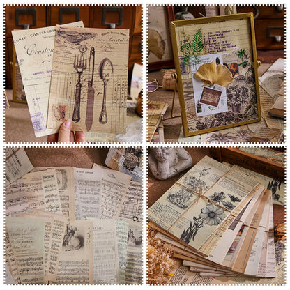 484Pcs Vintage Floral Scrapbook Supplies Kit, Paper & Journaling Stickers