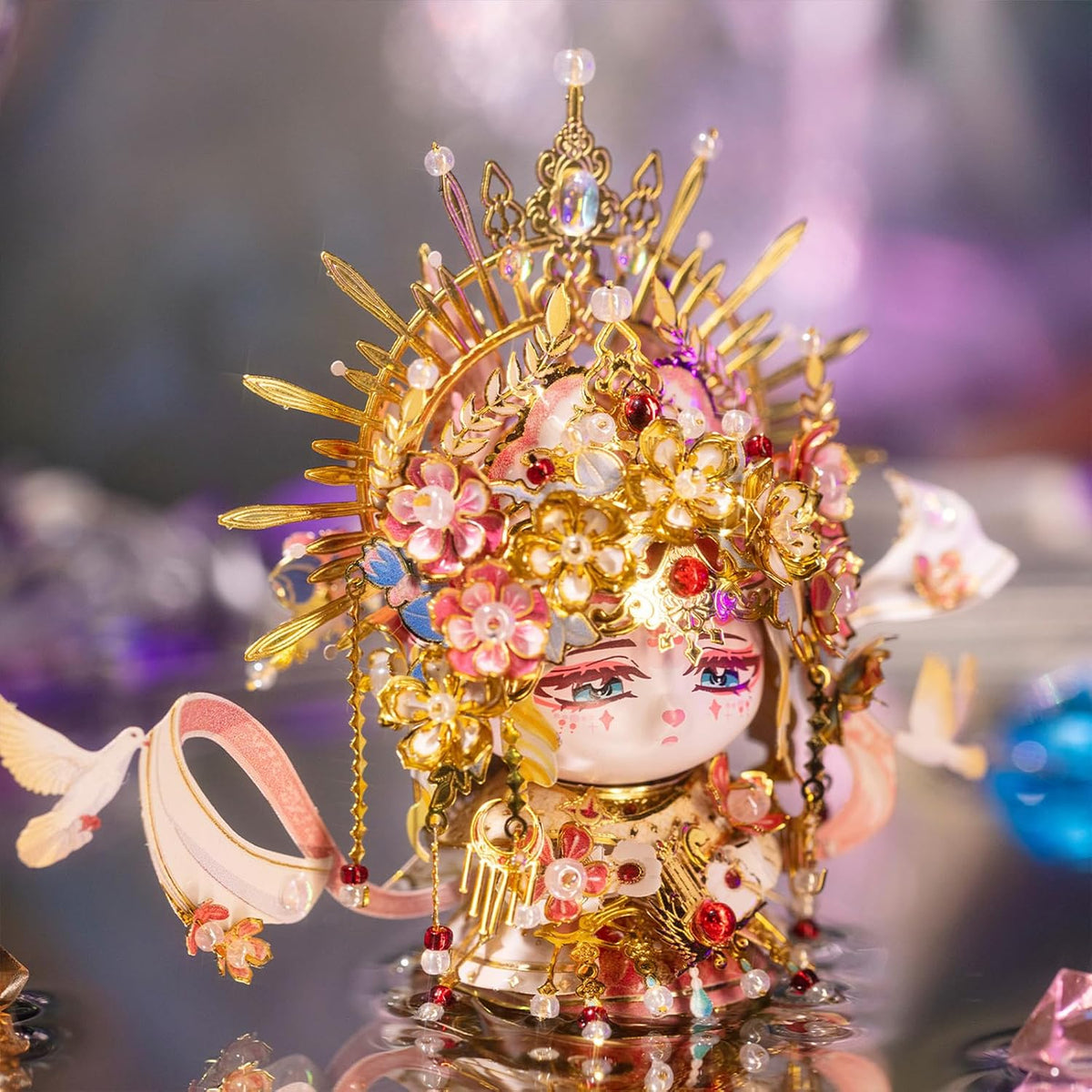 MU Venus cat DIY Metal Model Kit, 3D Metal Puzzle for Adults, Collectible Display Stand, Handmade Assembly Craft Gift