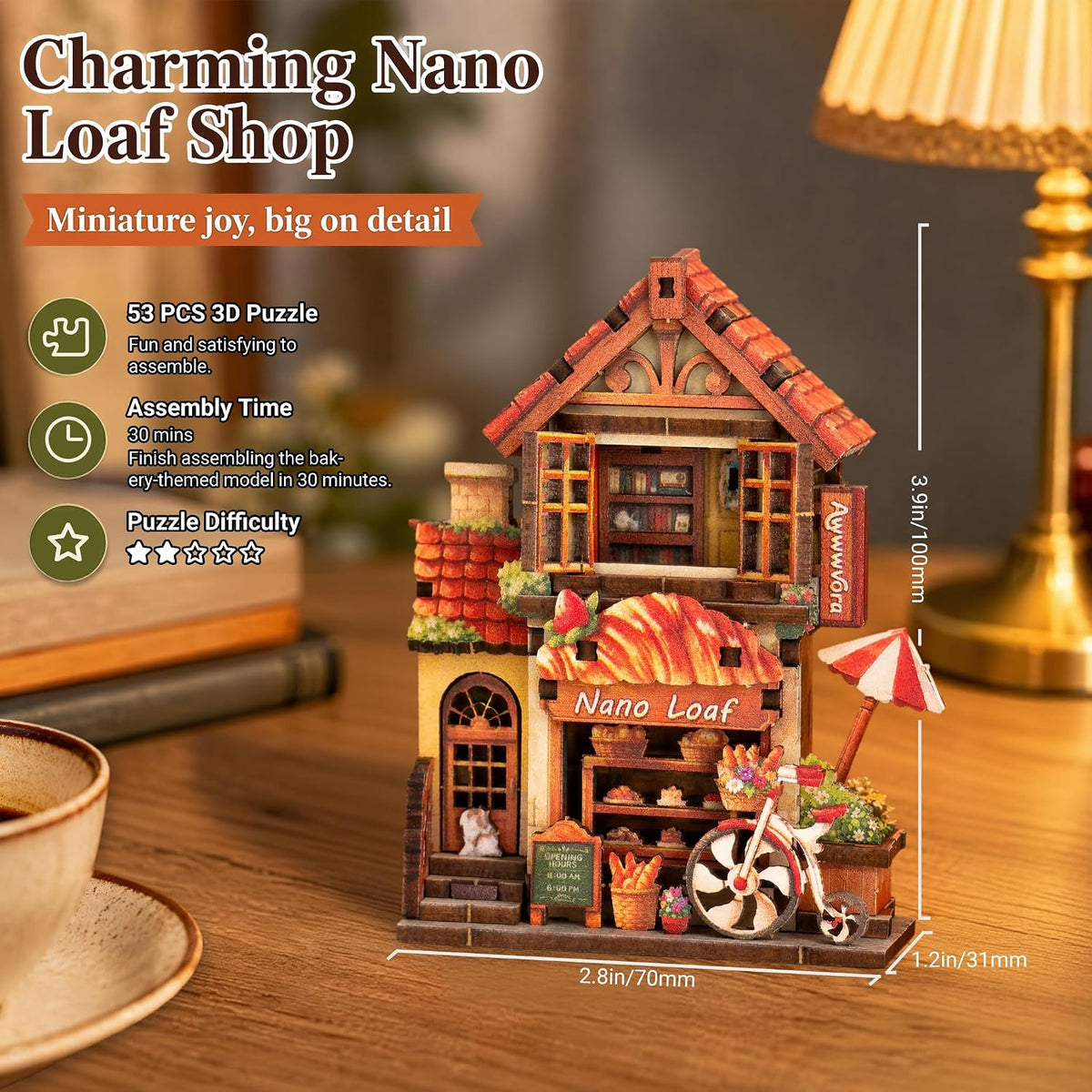 3D Wooden Puzzle Miniature Building Model & Fridge Magnet