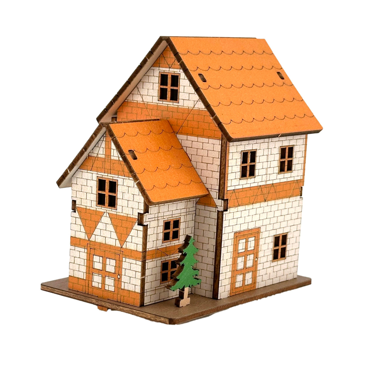 Log Cabin 3D Wooden House Puzzle,DIY Mini Building Model Kit，001