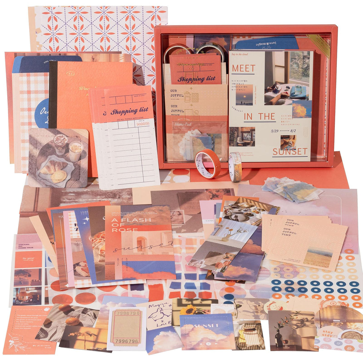 YagCu Scrapbook Kit for Beginners, Aesthetic Junk Journal Supplies, Scrapbooking and Journaling Materials, Bullet Journals Stationery, Planner DIY Arts Craft Paper, Women Adults