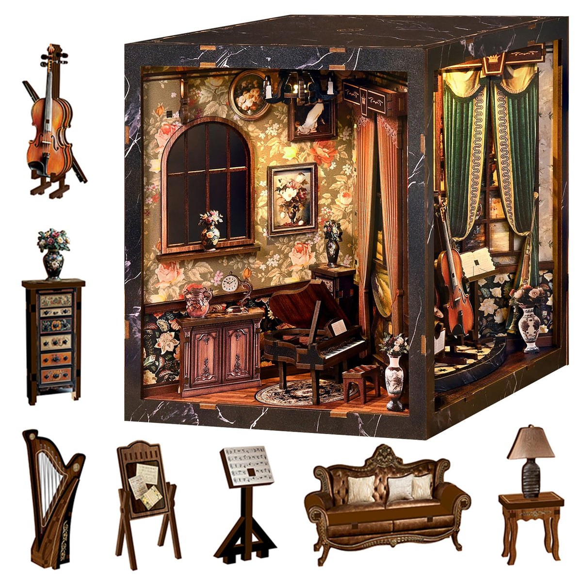 Spilay DIY Miniature House Kit for Adults, Miniature Dollhouse Building Kit
