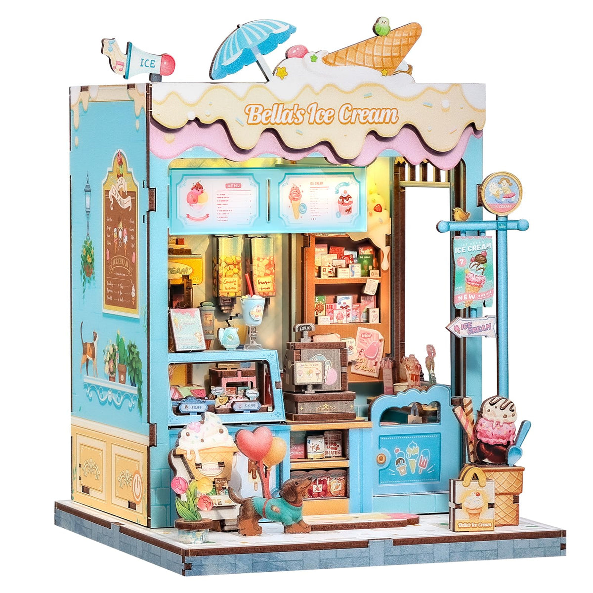 Cutefun Book Nook Kits for Adults, DIY Miniature House Kit Coffee Shop