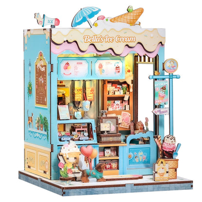 Cutefun Book Nook Kits for Adults, DIY Miniature House Kit Coffee Shop
