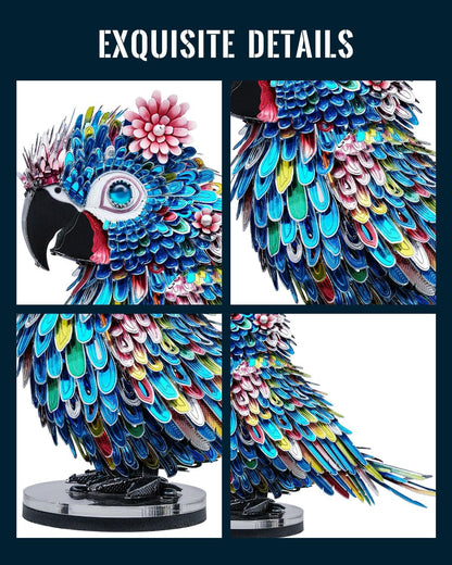 Piececool 3D Metal Puzzles for Adults Parrot Model Building Kits DIY Assembly Brain Teaser Puzzle, Best Gifts & Desk Decor