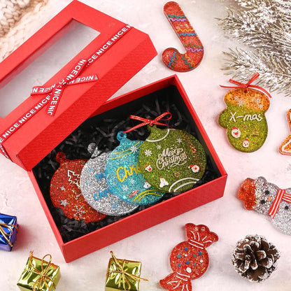 Actvty Christmas Resin Molds, 2 PCS Christmas Ornaments Silicone Molds for Epoxy Resin, 16 Cavities Large Pendant Molds DIY Resin Crafts Jewelry Keychain Xmas Gift Christmas Tree Decor