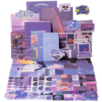 YagCu Scrapbook Kit for Beginners, Aesthetic Junk Journal Supplies, Scrapbooking and Journaling Materials, Bullet Journals Stationery, Planner DIY Arts Craft Paper, Women Adults