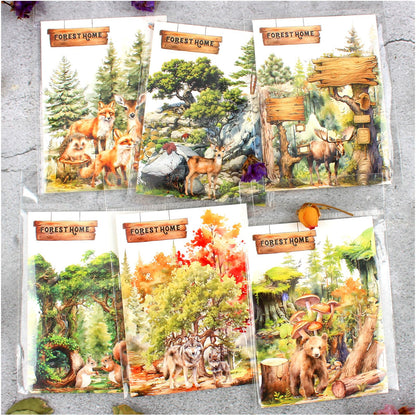 24 Sheets PET Die-Cut Stickers for Journaling, 6 Theme Packs