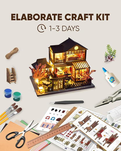 DIY Japanese Miniature House Kit Dollhouse Kit for Adults to Build