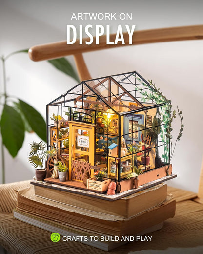 Rolife DIY Miniature Greenhouse Kits for Adults - Cathy's Flower House