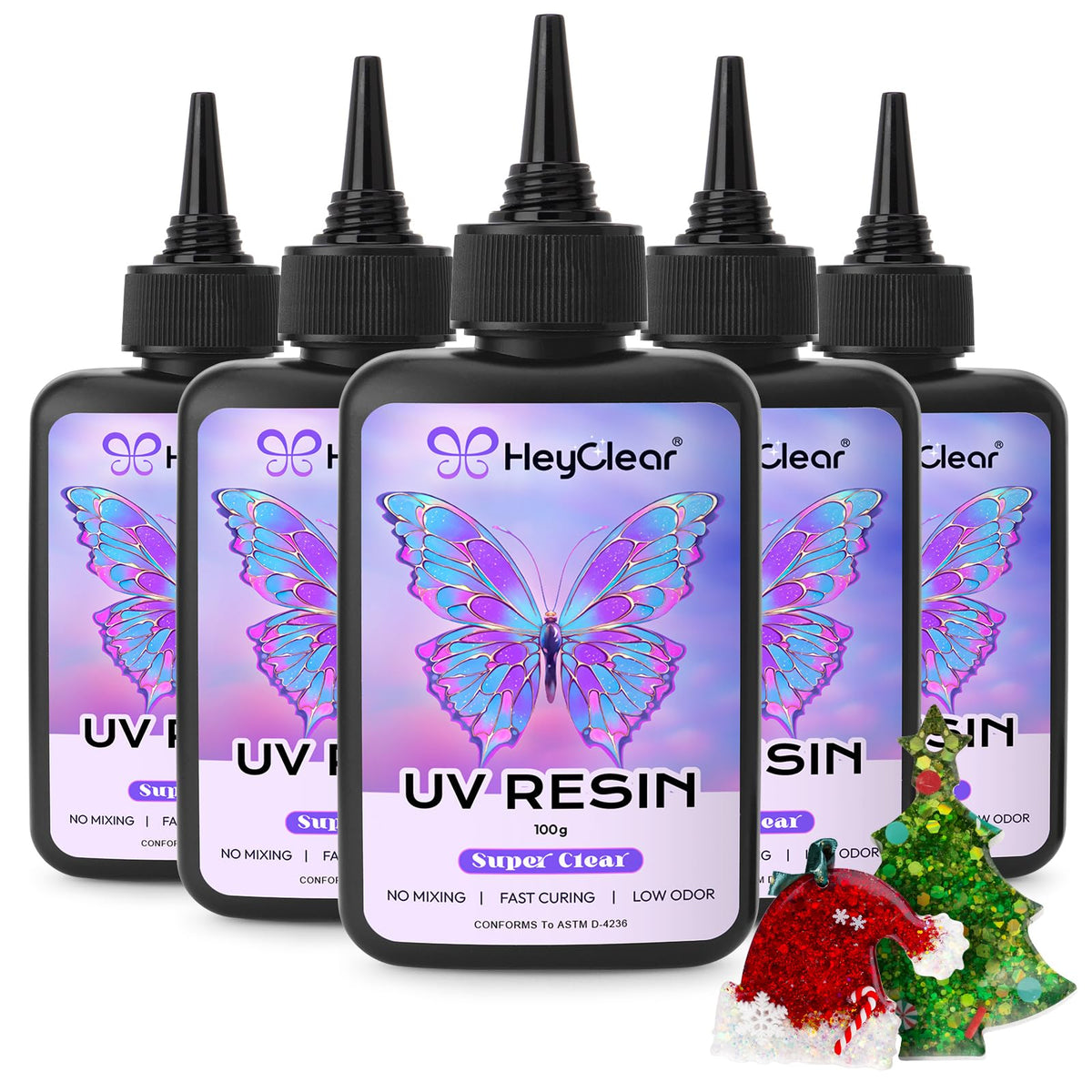 HeyClear UV Resin kit 300g Premixed UV Epoxy Resin Glue Cure for Crafts