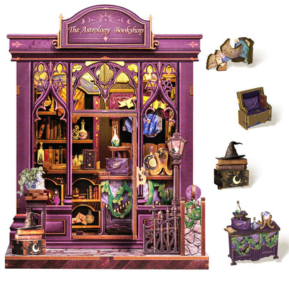 Cutefun Book Nook Kits for Adults, DIY Miniature House Kit Coffee Shop