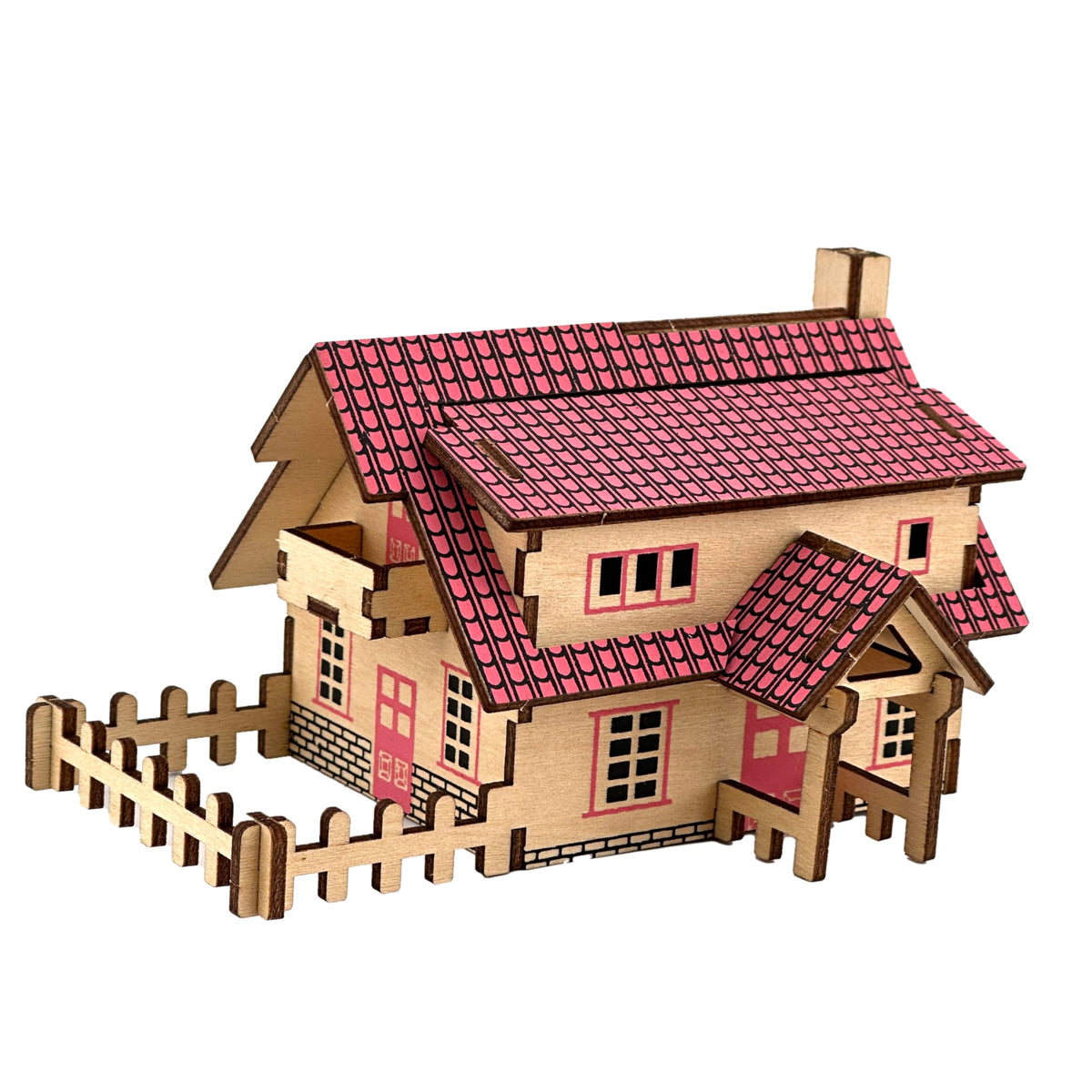 Log Cabin 3D Wooden House Puzzle,DIY Mini Building Model Kit，001