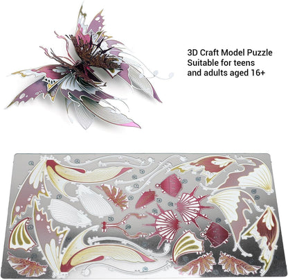 3D Metal Puzzle for Teens and Adults, DIY Butterfly Model Metal Craft Building Kit, Stainless Steel Assembly Toy, Flying Animal Puzzles Toys, Birthday New Year Gifts