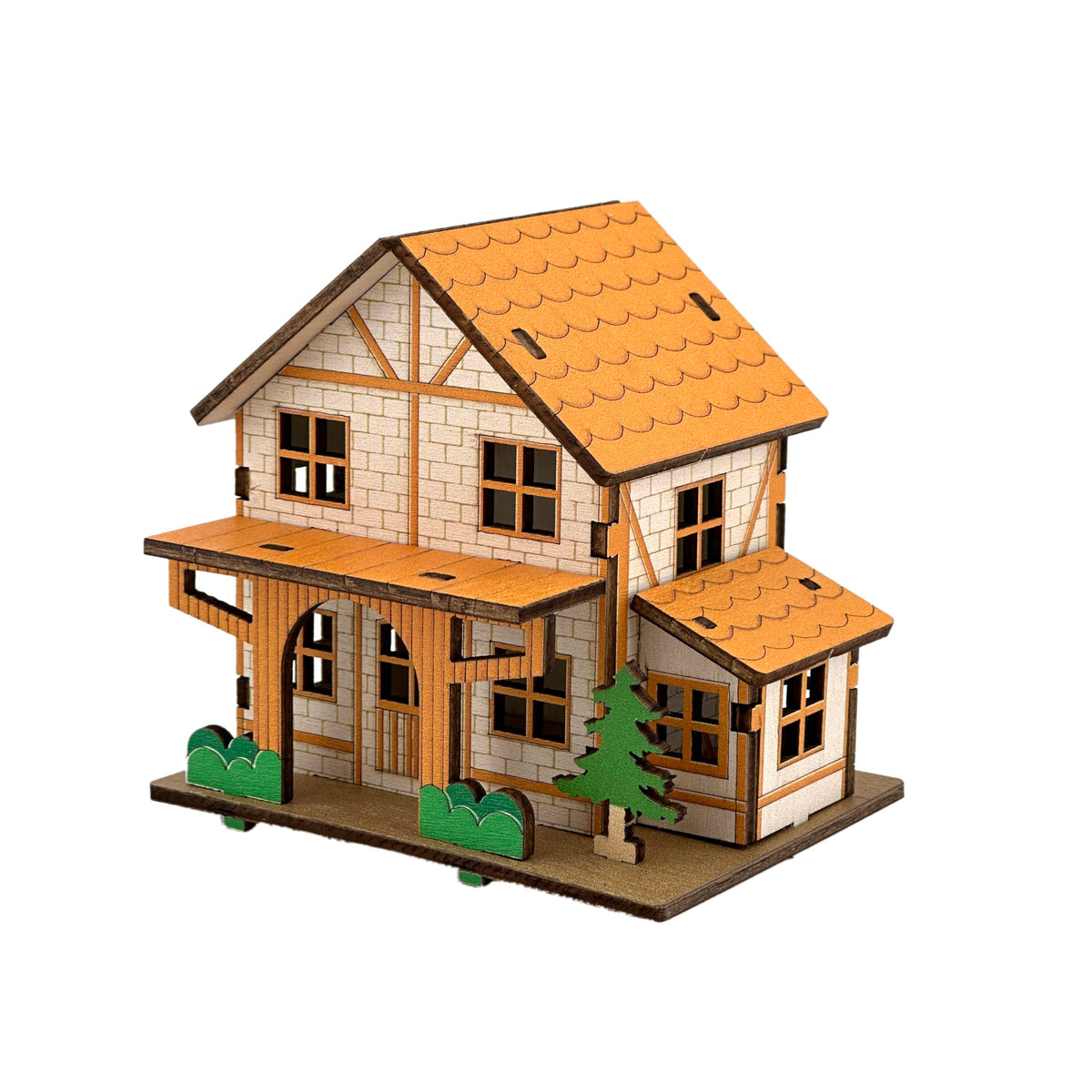 Log Cabin 3D Wooden House Puzzle,DIY Mini Building Model Kit，001
