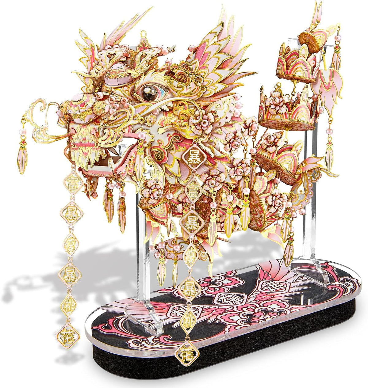 Piececool 3D Metal Puzzles for Adults, Chinese Lucky Dragon DIY Model Building Kits Challenging Brain Teaser 3D Puzzles DIY Assembling Crafts Best Gfits Home Decor