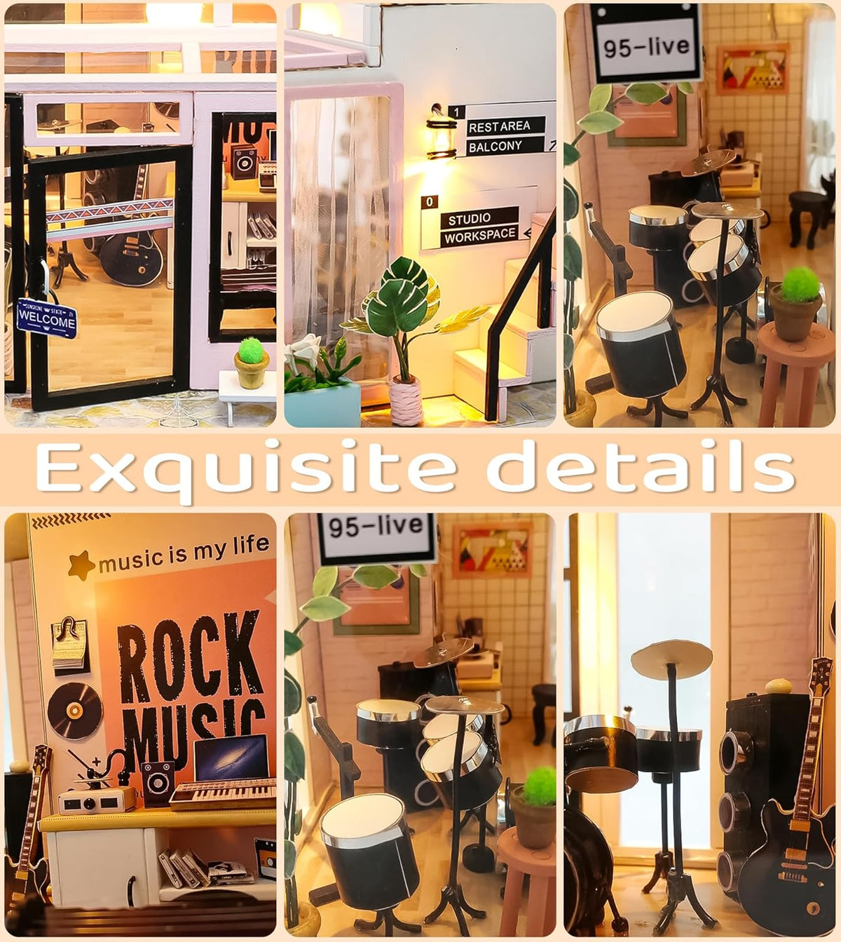 Spilay DIY Miniature House Kit for Adults, Miniature Dollhouse Kit